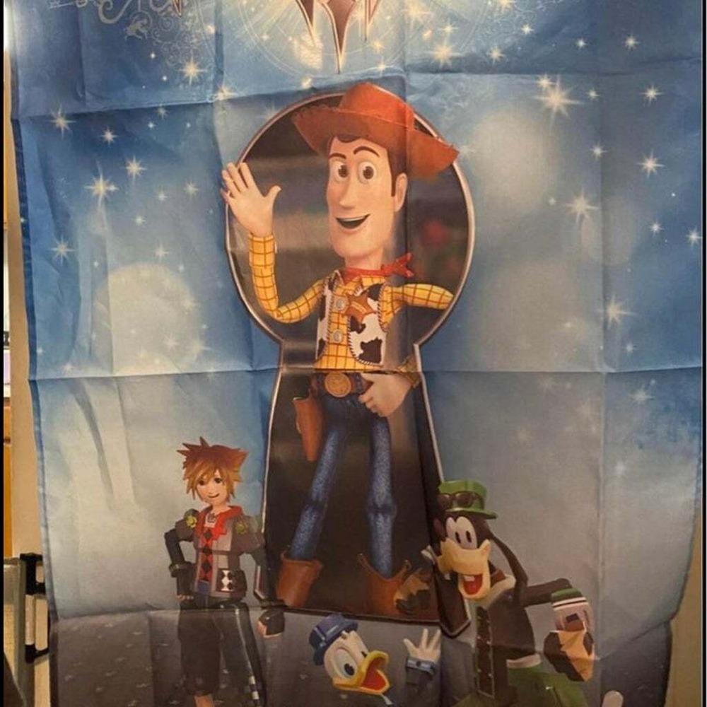 Disney Pixar Kingdom Hearts Woody Donald Goofy Sora Tapestry Poster‎ Wall Art